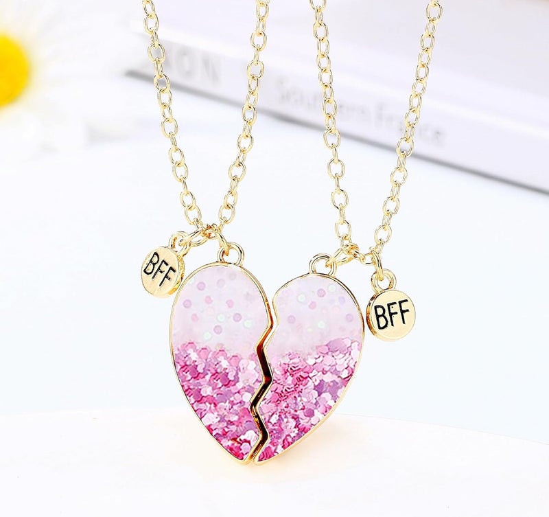 Lezmoii Friendship Necklace Best Friend Necklace Matching Magnetic Unicorn Mermaid BFF Necklace for 2 Girls Friendship Gifts - Image 1